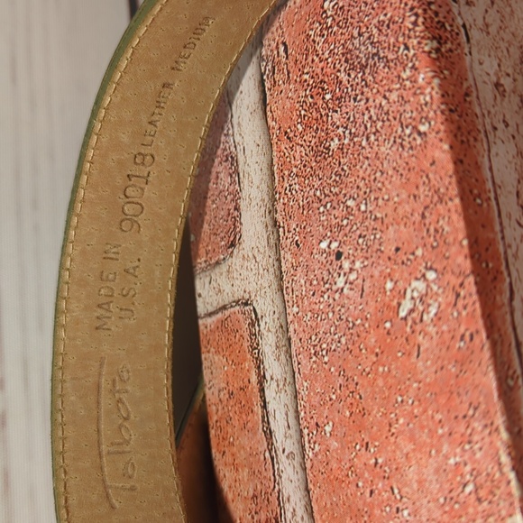 Vintage Talbots Army Green Belt Leather Made in USA Southwestern Boho Medium‎ main image 10